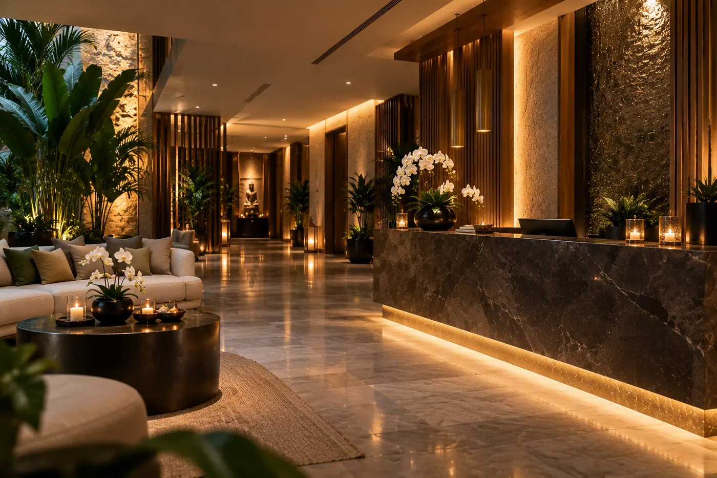 Reception at Green Mubazzarah Spa, Al Ain
